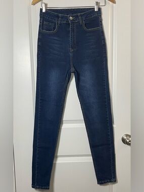 Shein High Waist Skinny Jeans Dark Wash Size M (US 6) Basic Stretch